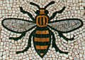 The Manchester Busy Bee symbol of Industry. A floor mosaic in Manchester Town Hall